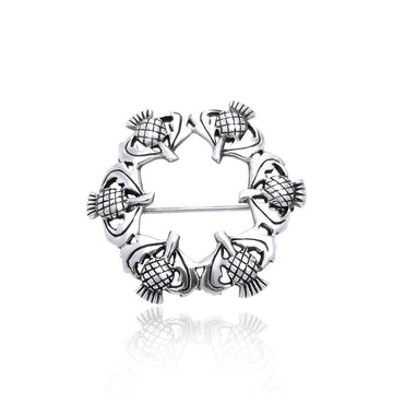 Wear the Scottish pride ~ Sterling Silver Thistle Pin TBR193 - Jewelry